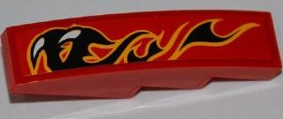 Slope, Curved 4 x 1 with Claws and Black Flames Pattern Model Right Side (Sticker) - Set 8227