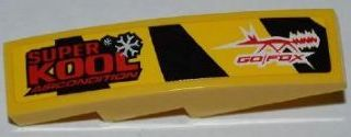Slope, Curved 4 x 1 with 'SUPER KOOL AIRCONDITION' and 'GO/FOX' Pattern Model Left Side (Sticker) - Set 8228