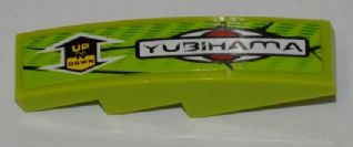 Slope, Curved 4 x 1 with 'YUBIHAMA' and Double Arrow with 'UP N DOWN' Pattern Model Left Side (Sticker) - Set 8231