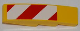 Slope, Curved 4 x 1 with Large Red and White Danger Stripes Pattern (Small Red Corners) Model Left Side (Sticker) - Set 7746