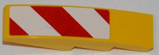 Slope, Curved 4 x 1 with Large Red and White Danger Stripes Pattern (Small Red Corners) Model Right Side (Sticker) - Set 7746