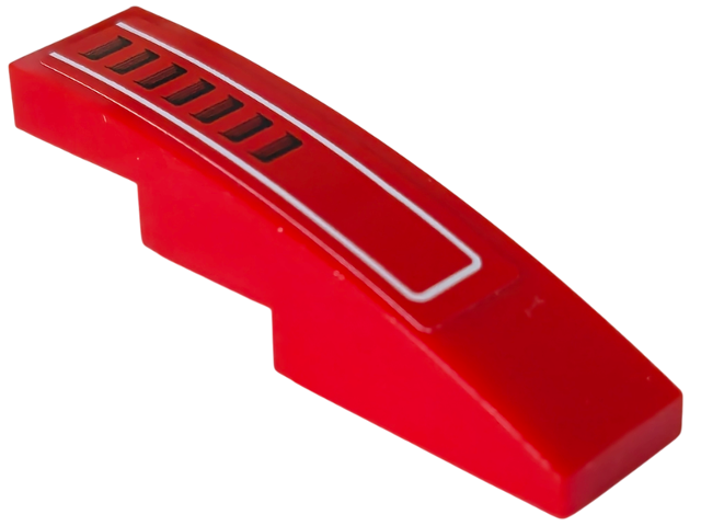 Slope, Curved 4 x 1 with White Line and 7 Vents Pattern (Sticker) - Set 8077