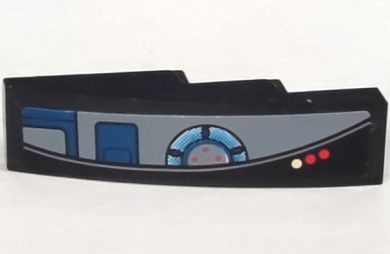 Slope, Curved 4 x 1 with Buttons and Controls Pattern Model Right Side (Sticker) - Set 8095