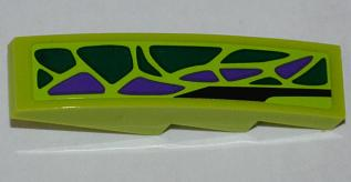Slope, Curved 4 x 1 with 8 Green Scales and 5 Purple Scales Pattern Model Right (Sticker) - Set 9443