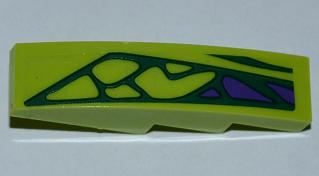 Slope, Curved 4 x 1 with 5 Green Scales and 3 Purple Scales Pattern Model Right (Sticker) - Set 9455