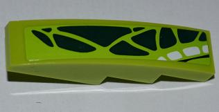 Slope, Curved 4 x 1 with Dark Green and White Scales Pattern Model Left (Sticker) - Set 9445