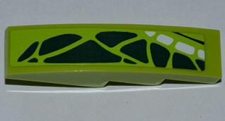 Slope, Curved 4 x 1 with Dark Green and White Scales Pattern Model Right (Sticker) - Set 9445