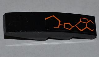Slope, Curved 4 x 1 with Orange Lines Pattern Model Right Side (Sticker) - Set 9444