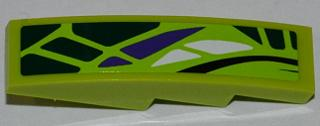 Slope, Curved 4 x 1 with Green, White and Purple Scales Pattern Model Left (Sticker) - Set 9447