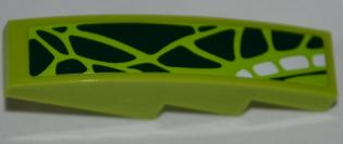 Slope, Curved 4 x 1 with 14 Green Scales and 4 White Scales Pattern Model Right (Sticker) - Set 9457