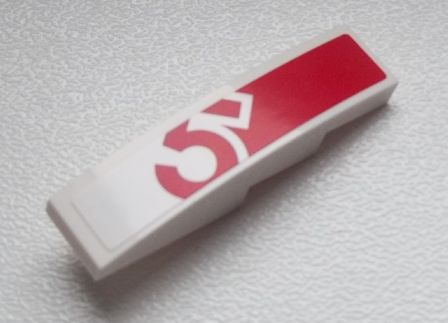 Slope, Curved 4 x 1 with Red '5' Pattern (Sticker) - Set 60025