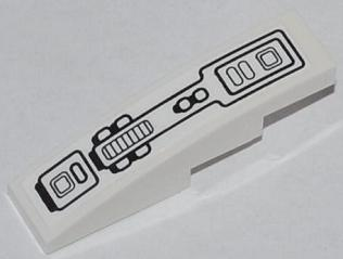 Slope, Curved 4 x 1 with Black Mechanical Pattern (Sticker) - Set 70504