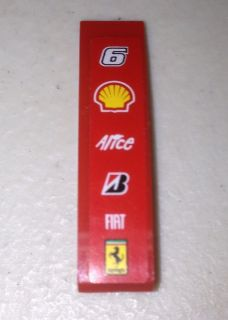 Slope, Curved 4 x 1 with Number 6 and Shell, Alice, Bridgestone, Fiat and Ferrari Logos Pattern (Sticker) - Set 8155