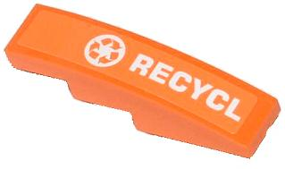 Slope, Curved 4 x 1 with Recycling Arrows and 'RECYCL' Pattern (Sticker) - Set 70808