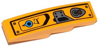 Slope, Curved 4 x 1 with Blue Knob, Alien Characters and Joystick Pattern Model Right Side (Sticker) - Set 70002