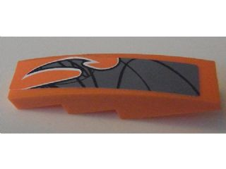 Slope, Curved 4 x 1 with Black and Silver Pattern Model Left Side (Sticker) - Set 8162