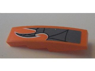 Slope, Curved 4 x 1 with Black and Silver Pattern Model Right Side (Sticker) - Set 8162