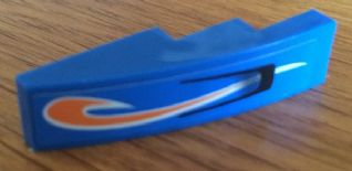 Slope, Curved 4 x 1 with Orange Flame and Air Intake Pattern Model Left Side (Sticker) - Set 8163