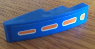 Slope, Curved 4 x 1 with 4 Orange Dots Pattern (Sticker) - Set 8163