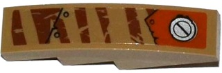 Slope, Curved 4 x 1 with Tiger Stripes, Armor Plates, Rivets and Filler Cap Pattern Model Left Side (Sticker) - Set 70220