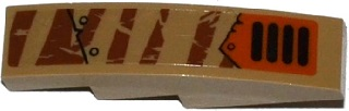 Slope, Curved 4 x 1 with Tiger Stripes, Armor Plates, Rivets and Grille Pattern Model Right Side (Sticker) - Set 70220