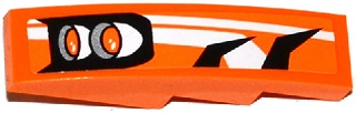 Slope, Curved 4 x 1 with Black and White Stripes and 2 Orange Headlights Pattern Model Left Side (Sticker) - Set 70224