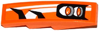 Slope, Curved 4 x 1 with Black and White Stripes and 2 Orange Headlights Pattern Model Right Side (Sticker) - Set 70224