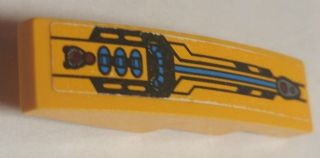 Slope, Curved 4 x 1 with Red Joystick, Blue Switches and Mechanical Pattern (Sticker) - Set 70005