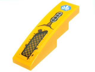 Slope, Curved 4 x 1 with Exhaust Port, Buttons and Blue Chima Logo Pattern Model Left (Sticker) - Set 70010