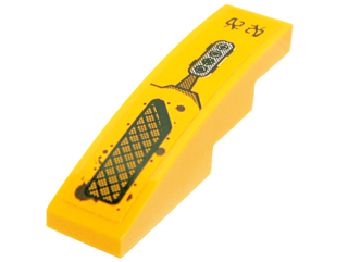 Slope, Curved 4 x 1 with Exhaust Port, Buttons and Black Symbols Pattern Model Right (Sticker) - Set 70010