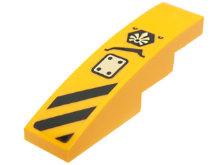 Slope, Curved 4 x 1 with Black Danger Stripes, Panel and Chima Logo Pattern Model Left Side (Sticker) - Set 70014