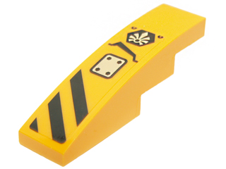 Slope, Curved 4 x 1 with Black Danger Stripes, Panel and Chima Logo Pattern Model Right Side (Sticker) - Set 70014