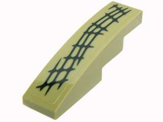 Slope, Curved 4 x 1 with Black Scales Pattern Model Upper Left (Sticker) - Set 70014