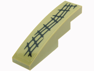 Slope, Curved 4 x 1 with Black Scales Pattern Model Upper Right (Sticker) - Set 70014