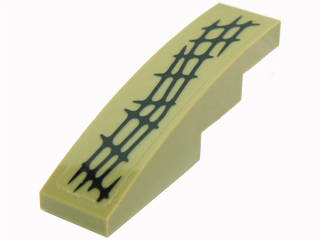 Slope, Curved 4 x 1 with Black Scales Pattern Model Lower Left (Sticker) - Set 70014