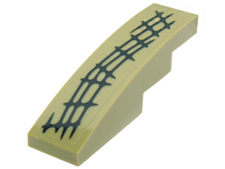 Slope, Curved 4 x 1 with Black Scales Pattern Model Lower Right (Sticker) - Set 70014