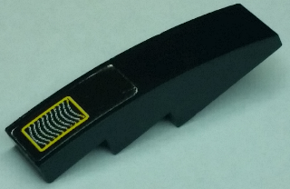 Slope, Curved 4 x 1 with Vent Intake Grille with Yellow Outline Pattern (Sticker) - Set 8161