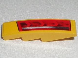 Slope, Curved 4 x 1 with Red Taillight and Silver Stripe Pattern Model Left Side (Sticker) - Set 8169