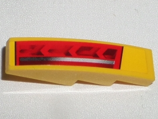 Slope, Curved 4 x 1 with Red Taillight and Silver Stripe Pattern Model Right Side (Sticker) - Set 8169