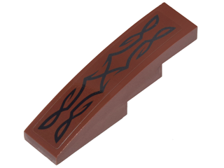 Slope, Curved 4 x 1 with Black Elves Design Pattern (Sticker) - Set 41183