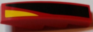 Slope, Curved 4 x 1 with Black, Red and Yellow Stripes Pattern Model Right Side (Sticker) - Set 75908