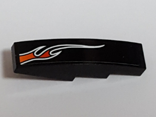 Slope, Curved 4 x 1 with Small Orange and Red Flame Pattern Model Left Side (Sticker) - Set 8164