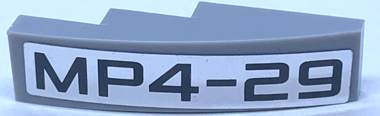 Slope, Curved 4 x 1 with Black MP4-29 on Silver Mirrored Background Pattern Model Left Side (Sticker) - Set 75911