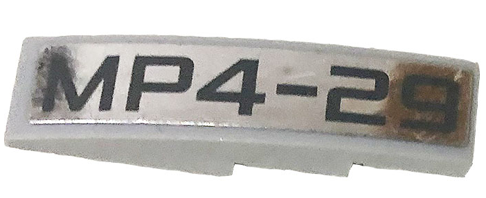 Slope, Curved 4 x 1 with Black MP4-29 on Silver Mirrored Background Pattern Model Right Side (Sticker) - Set 75911