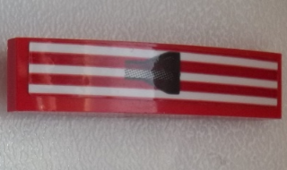 Slope, Curved 4 x 1 with 3 White Stripes and Black Air Outlet Pattern Model Right Side (Sticker) - Set 75876