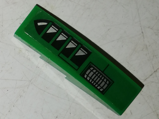 Slope, Curved 4 x 1 with Vent Holes Pattern Model Left Side (Sticker) - Set 70641