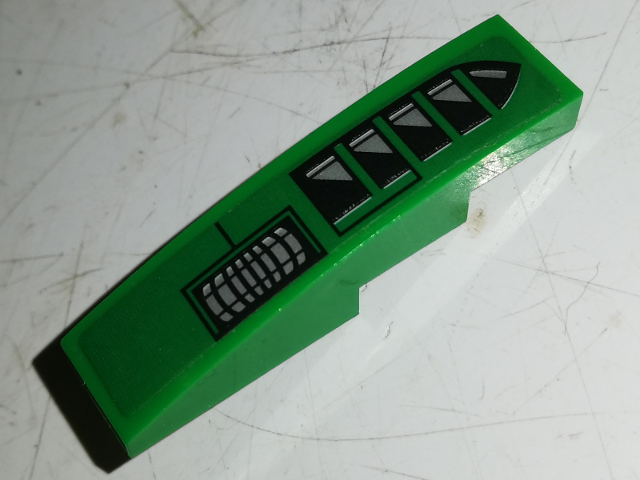 Slope, Curved 4 x 1 with Vent Holes Pattern Model Right Side (Sticker) - Set 70641