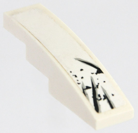 Slope, Curved 4 x 1 with Black and Light Bluish Gray Scratches Pattern 2 (Sticker) - Set 70009