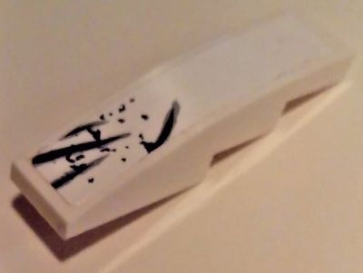 Slope, Curved 4 x 1 with Black and Light Bluish Gray Scratches Pattern 2 (Sticker) - Set 70009