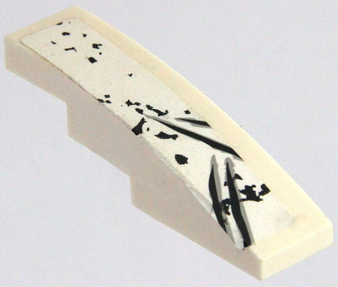 Slope, Curved 4 x 1 with Black and Light Bluish Gray Scratches Pattern 3 (Sticker) - Set 70009